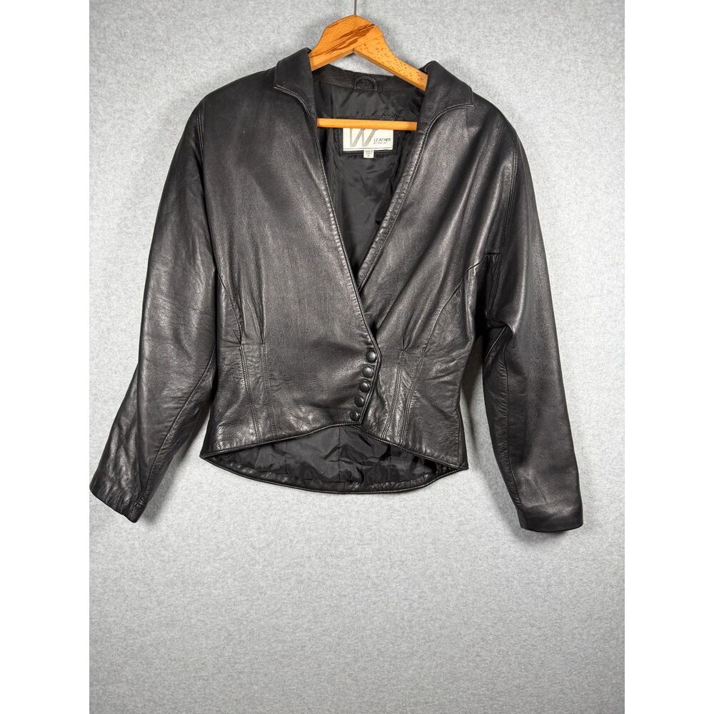 Vintage Leather by Wilsons Black Leather Jacket Women’s Medium M Korea Bin E